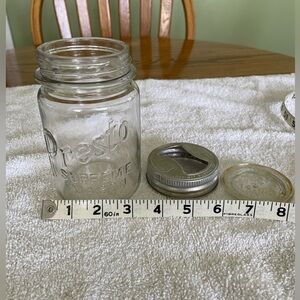 Vintage Presto Supreme Clear Glass Mason Jar with Metal Lid - Clear